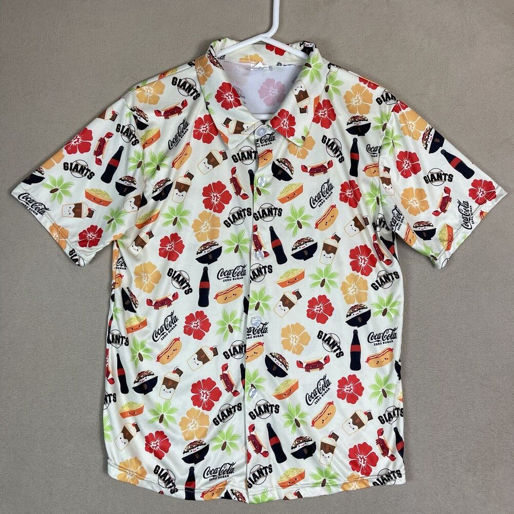 San Francisco Giants Shirt Mens Medium Multicolor MLB Performance‎ Button Adult